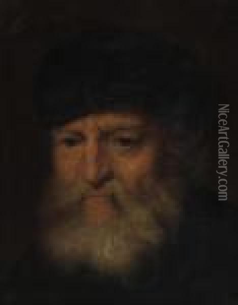 Portrait Of An Elderly Man, Bust-length, In A Black Costume Oil Painting - Rembrandt Van Rijn