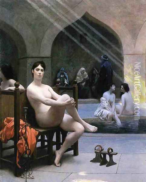 The Women's Bath Oil Painting - Jean-Leon Gerome