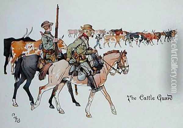 The Cattle Guard Oil Painting - Captain Clive Dixon