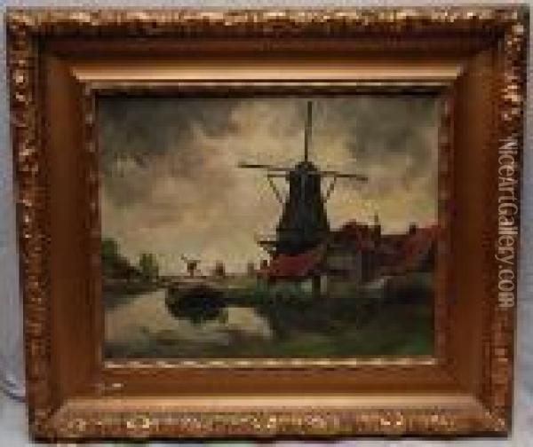 Windmill Oil Painting - Christian Snijders