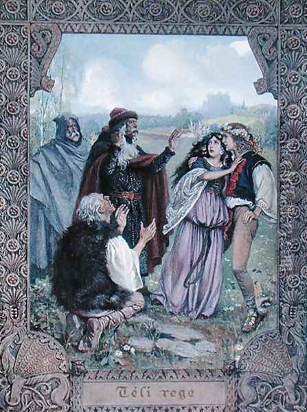Illustration from The Winters Tale by William Shakespeare 1564-1616 c.1900 Oil Painting - Christian August Printz