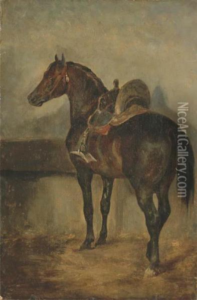 Cheval Turc Dans Une Ecurie Oil Painting - Theodore Gericault