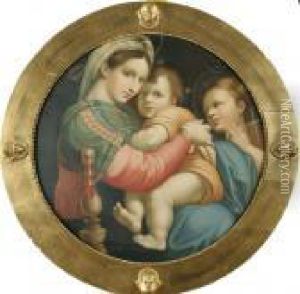 Madonna De La Silla Oil Painting - Raphael (Raffaello Sanzio of Urbino)