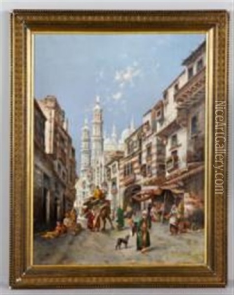 Street Of Cairo Oil Painting - Max Friedrich Rabes
