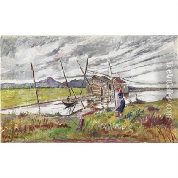 Talamone Oil Painting - Ulvi Liegi (Luigi Levi)