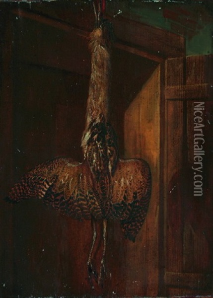An Rahmen Hangende, Erlegte Grosstrappe (+ Another; Pair) Oil Painting - Jacob Samuel Beck