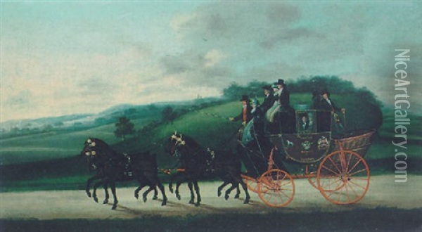 The Arundel To London Coach Oil Painting - John Cordrey