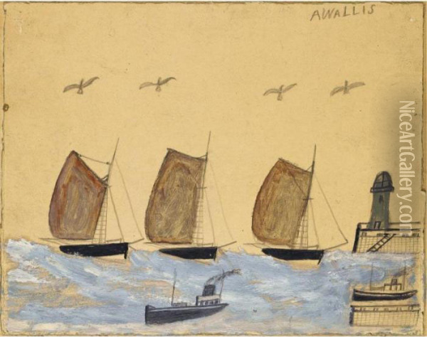 Works From The Collection Of Stanley J. Seeger
 

 
 
 

 
 Boats And Birds Oil Painting - Alfred Wallis