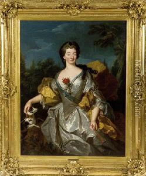 Portrait D'une Dame De Qualite Oil Painting - Ircle Of Martin Van Mytens