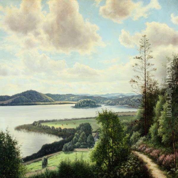 Himmelbjerget Oil Painting - Adolf Larsen