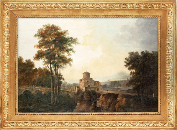Landscape With Castle Oil Painting - Louis Belanger