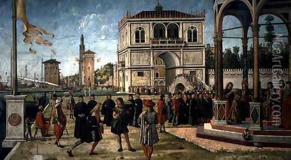 The Story of St. Ursula, the Repatriation of the English Ambassadors, 1490-96 Oil Painting - Vittore Carpaccio