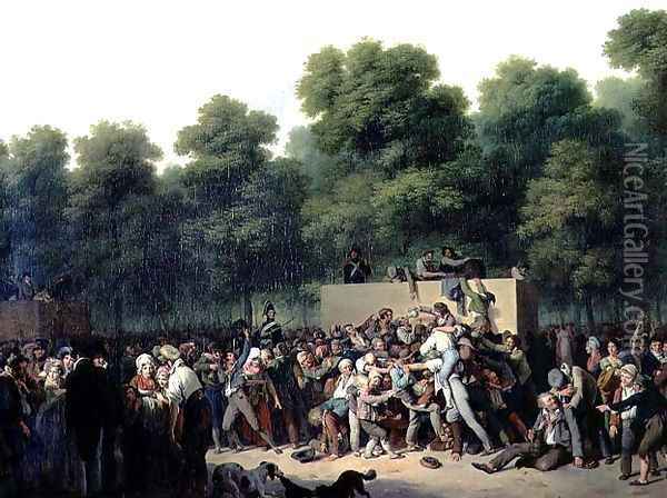 The Distribution of Food and Wine on the Champs Elysees 1822 Oil Painting - Louis Leopold Boilly