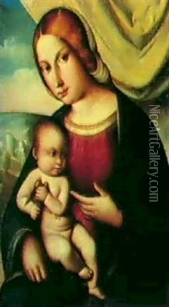 Madonna Col Bambino Oil Painting - Domenico Panetti