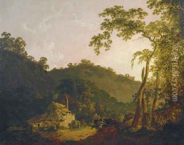 A Cottage in Needwood Forest Oil Painting - Joseph Wright