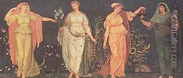 The Four Seasons Oil Painting - Walter Crane