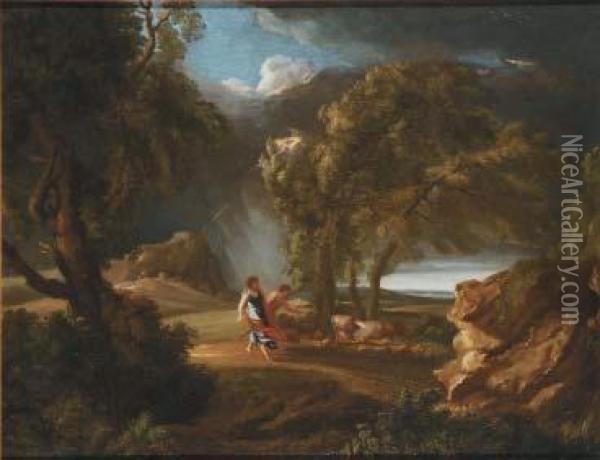 Paesaggio Notturno Con Figure Oil Painting - Pieter the Younger Mulier