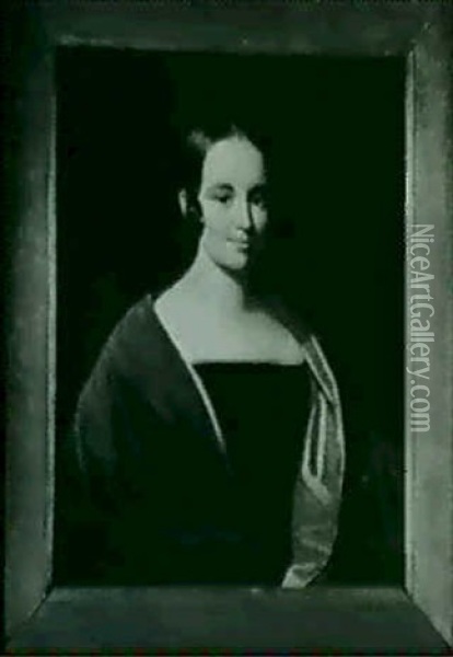 Mary Bradley Potter Babcock;                                George Reed Babcock Oil Painting - Benjamin Franklin Mason