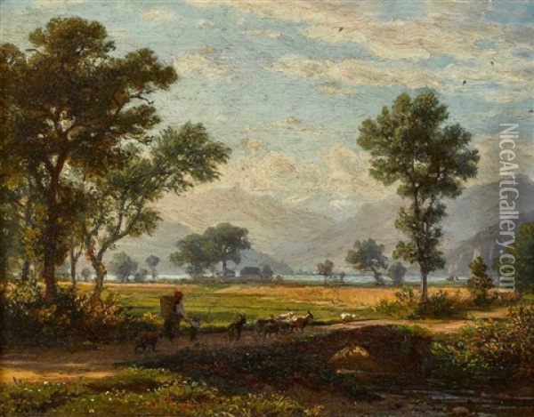 Landschaft Am Vierwaldstattersee - Seefeld Oil Painting - Robert Zuend