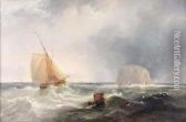 Shipping Off The Bass Rock Oil Painting - John Wilson Carmichael