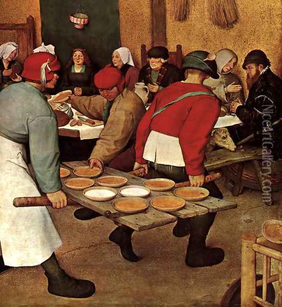 Peasant Wedding (detail) 1567 4 Oil Painting - Jan The Elder Brueghel