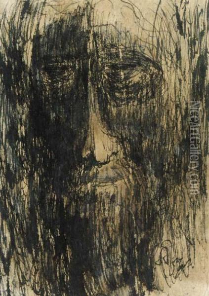 Self Portrait Oil Painting - Rabindranath Tagore