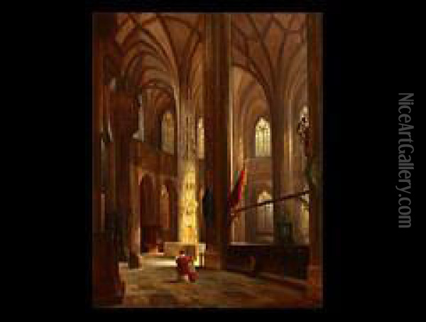 Die Lorenzkirche In Nurnberg Oil Painting - Franz Stegmann