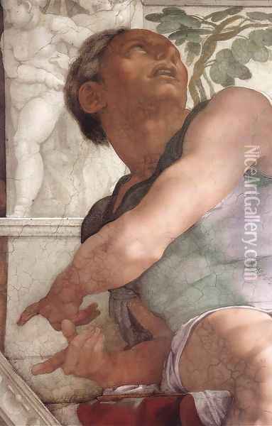 Jonah (detail-2) 1511 Oil Painting - Michelangelo Buonarroti