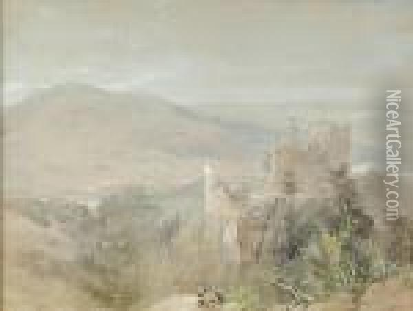 Castle Of Baden Oil Painting - Thomas Miles Richardson