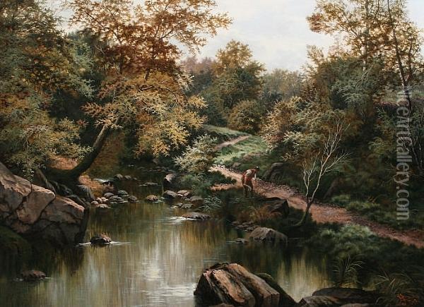 Glen Muir, Scotland Oil Painting - Henry Bates Joel