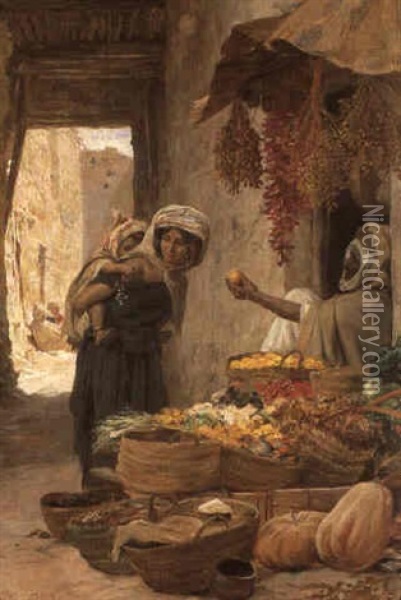 Marchand D'oranges Oil Painting - Eugene Alexis Girardet