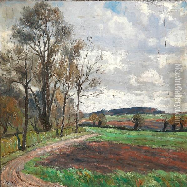 Danish Autumn Landscape Oil Painting - Achton Friis