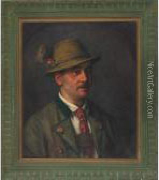 Tyrolian Countryman Oil Painting - Emma Von Muller