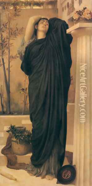 Electra At The Tomb Of Agamemnon Oil Painting - Lord Frederick Leighton