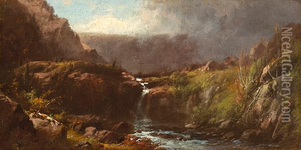 In The Adirondacks Oil Painting - William Howard Hart