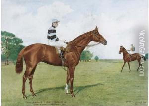 Mr W.b. Purefoy's Lully With B. Dillon Up, And Sancy Oil Painting - Isaac Cullin
