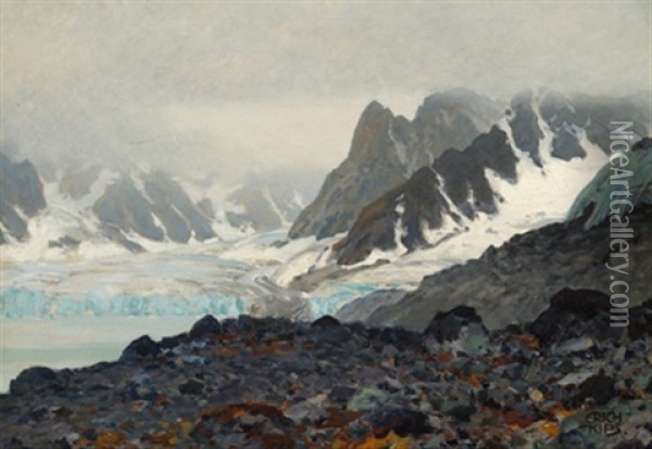 Gletscherlandschaft Oil Painting - Erich Kips
