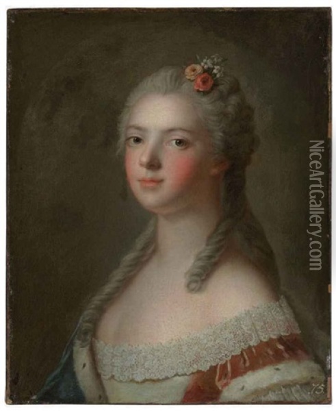 Portrait Of Madame Adelaide Oil Painting - Jean Marc Nattier
