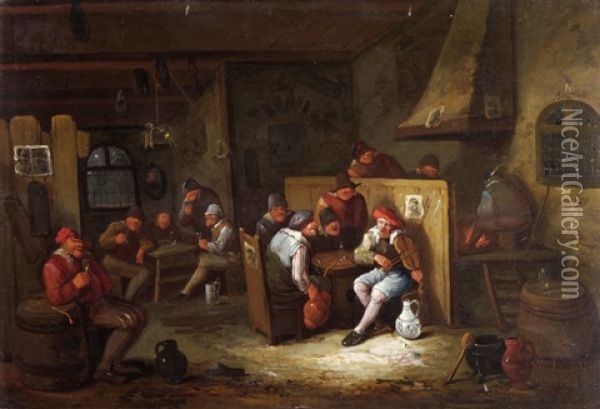 In Der Schenke Oil Painting - Egbert van Heemskerck the Elder