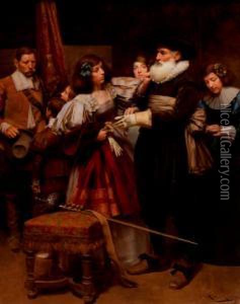 La Despedida A Un Padre Oil Painting - Roman Ribera