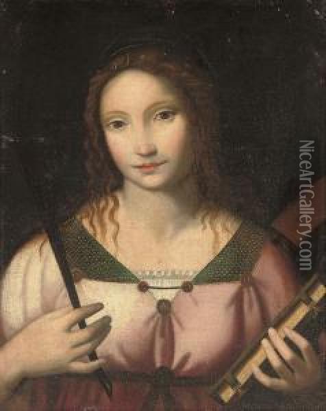 Saint Catherine Of Alexandria Oil Painting - Bernardino Luini