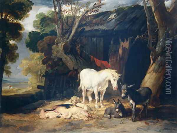 The Farmyard, 1811 Oil Painting - James Ward