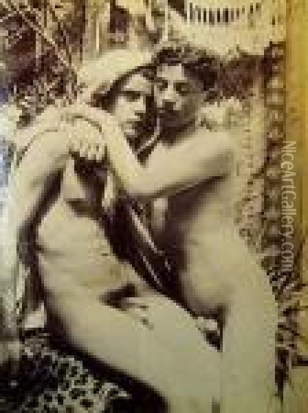 Jeunes Hommes Enlaces Sicile Vers 1900 Oil Painting - Guillaume, Guglielmo Pluschow