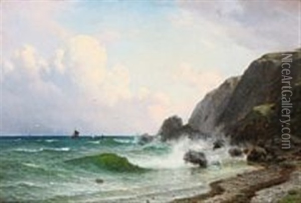 Ved Den Norske Kyst Oil Painting - Georg Emil Libert