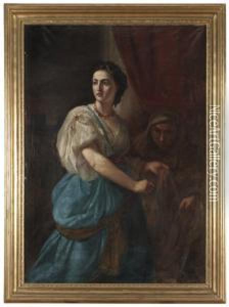 Judith Med Holofernes Huvud Oil Painting - Edvard Perseus