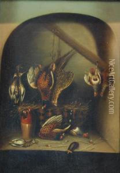 A Still Life Of Dead Game In A Pantry Oil Painting - Benjamin Blake