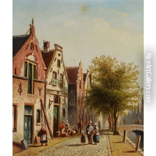 Brouwersgracht, Amsterdam Oil Painting - Jan Jacob Spohler