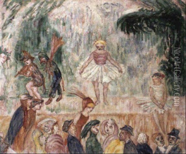 Petit Theatre Oil Painting - James Ensor