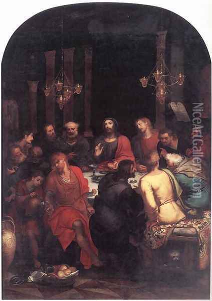 The Last Supper 1592 Oil Painting - Otto van Veen