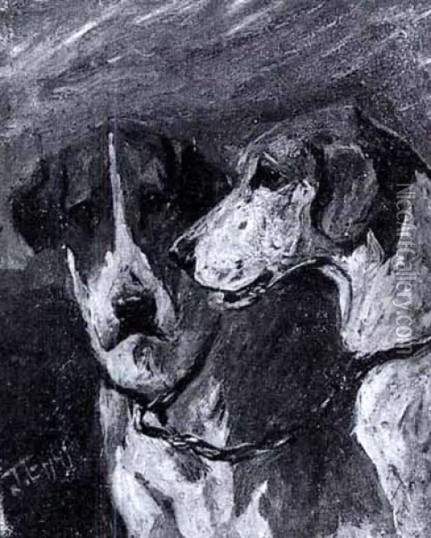 Pair Of Hounds Oil Painting - John Emms